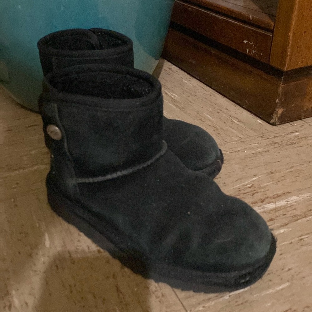 Ugg girl black boots, size 1